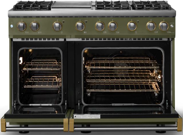 Viking® 5 Series 48" Martini Pro Style Gas (NG) Range with Brushed Brass Trim-1