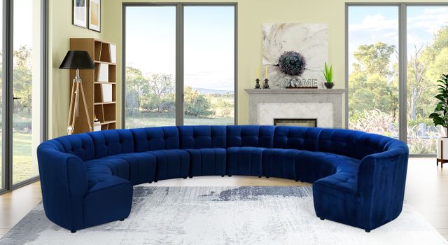 Meridian Furniture Limitless 12-Piece Navy Velvet Modular Sectional-1