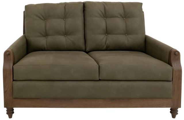 International Furniture Direct Xel-Ha II Dark Hay Brown/Green Loveseat-1