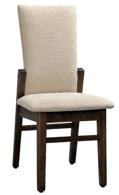 Country View Woodworking Customizable Relaxer Brown Maple Upholstered Dining Side Chair-0