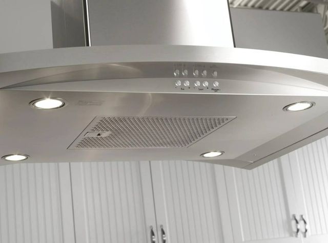 GE® 36" Stainless Steel Island Mount Chimney Range Hood-2