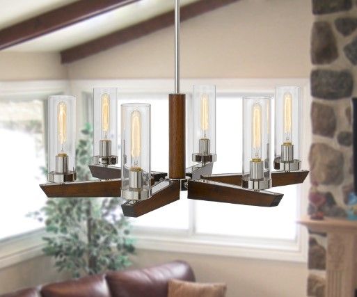Cal® Lighting & Accessories Ercolano Pine Chandelier-1