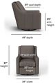 Flexsteel® Customizable Murph Leather Swivel Glider Chair-2