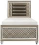 Homelegance® Loudon Bronze/Champagne Twin Upholstered Youth Panel Bed-2
