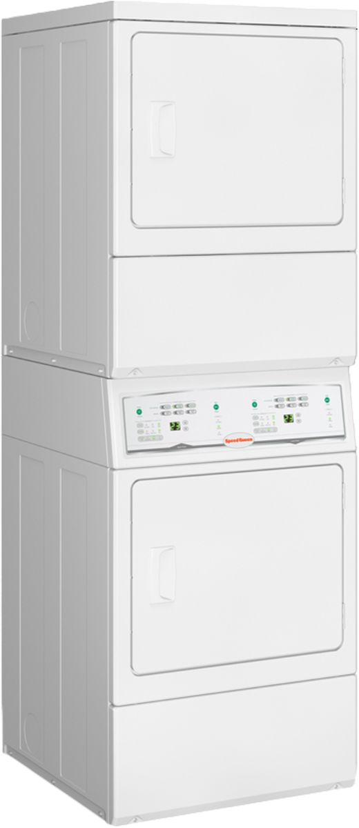 Speed Queen® Commercial 7.0 Cu. Ft. Dryer, 7.0 Cu. Ft. Dryer White Stack Laundry-1