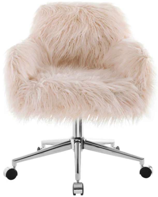 Linon Fiona Chrome/Pink Office Chair-1