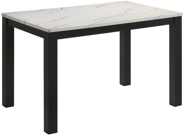 Crown Mark Resia Marble Top Dining Table with Black Base-0