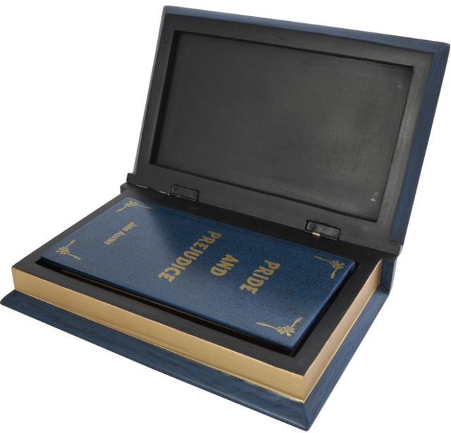 Deco Marche 2-Piece Blue Storage Faux Book Decorative Box Set-1