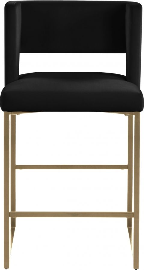 Meridian Furniture Caleb Black Velvet Counter Stool-1