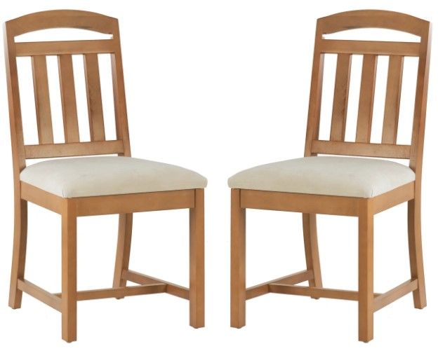 Linon Demi 2-Piece Beige/Brown Dining Chair Set-0
