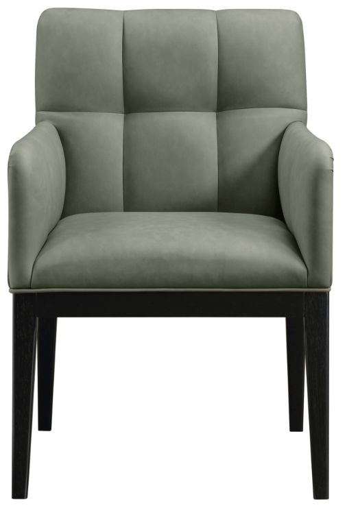 Meridian Furniture Adrian Green/Black Leather Upholstered Dining Arm Chair-1