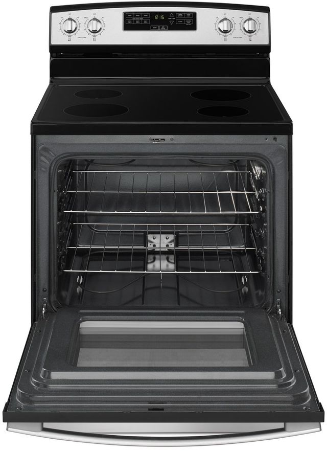 Amana® 30" Black on Stainless Freestanding Electric Range-1