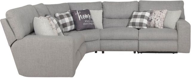 Catnapper® Rockport 5-Piece Gray Manual Reclining Curved Sectional-6