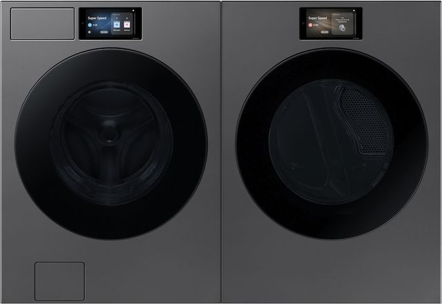 Samsung Dark Steel Front Load Washer & Electric Dryer Laundry Pair-0