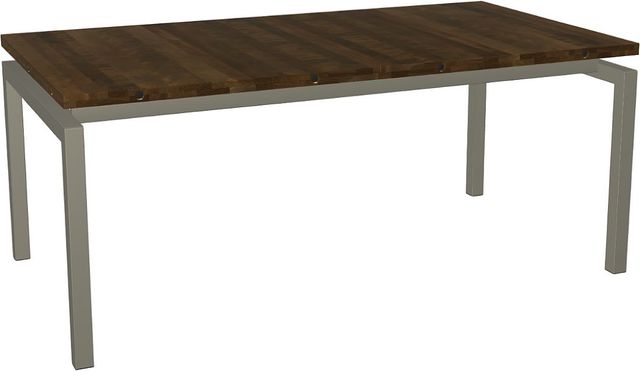 Amisco Customizable Zoom Extendable Table with 1.5" Solid Birch Top, Decorative Bolts and 2 Leaves-0