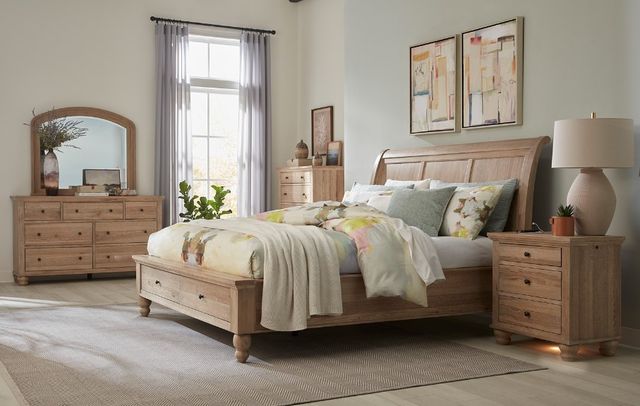 aspenhome® Cambridge Modern Khaki Queen Storage Sleigh Bed-3