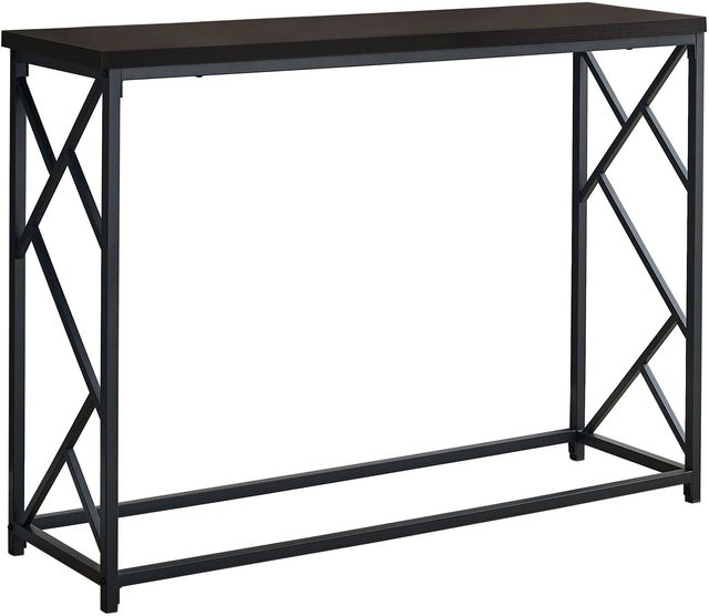 Monarch Specialties Inc. Espresso 44"L Black Metal Hall Console Table-0