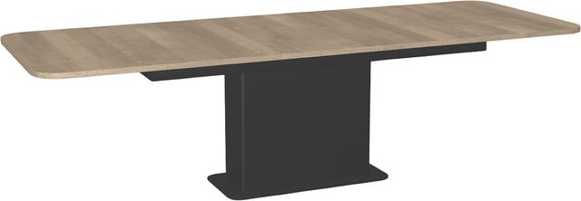 Amisco Customizable Lucarelli 108" Rectangular Extendable Table with 1" Birch Veneer Top, Radius Corners and 1 Leaf-1