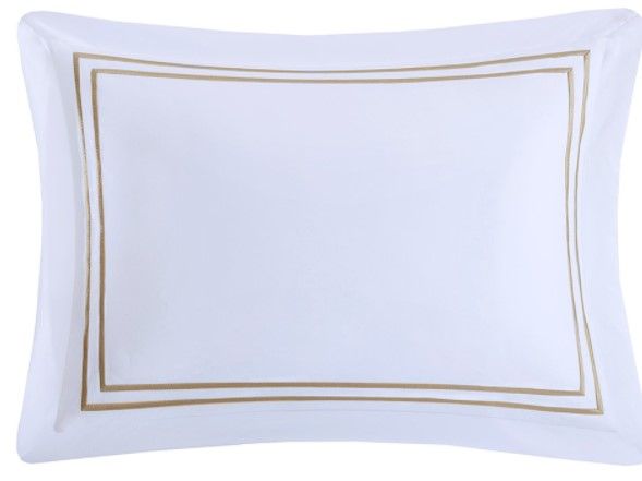 Olliix by Madison Park Signature Luxury Collection 5 Piece Tan Full/Queen Embroidered Cotton Sateen Comforter Set-1