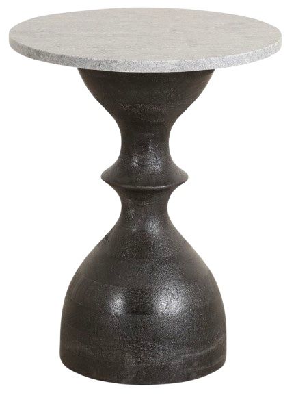 Home Trends & Design Jaipur Martini Black/Vintage Java Side Table-1