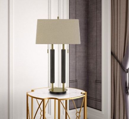 Cal® Lighting & Accessories Avellino Antique Brass/Expresso Desk Lamp-1