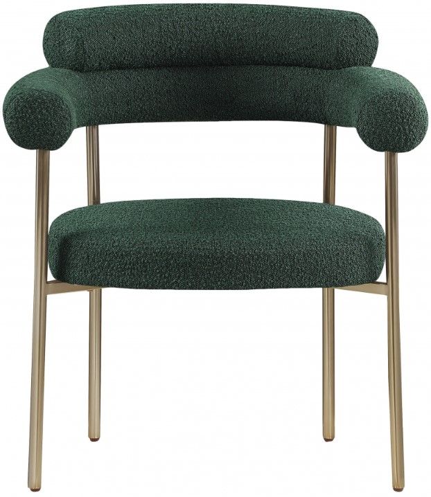 Meridian Furniture Blake Green/Brushed Brass Dining Arm Chair-1