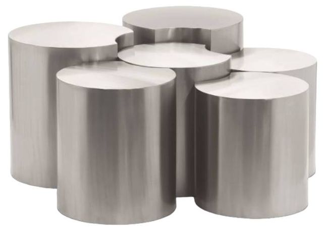 Meridian Furniture Dimple 6-Piece Silver Modular Nesting Coffee Table Set-0