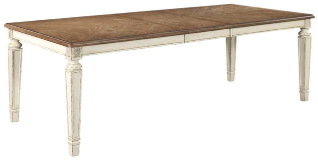 Signature Design by Ashley® Realyn Brown Dining Table with Chipped White Base-0
