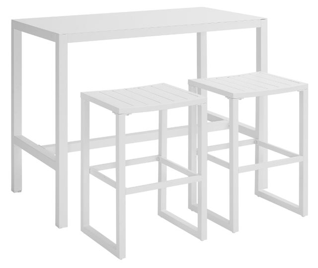 Linon Alora 3-Piece White Aluminum Outdoor Tavern Set-0