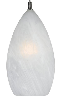 Cal® Lighting & Accessories Brushed Steel/White Pendant-1