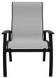 Telescope Casual Belle Isle Abalone/Black Aluminum/Fabric Outdoor Sling Supreme Arm Chair with Chestnut Rustic Polymer Arm Accent-1