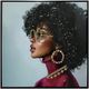 Classy Living Captivating Afro in Red Wall Art-0