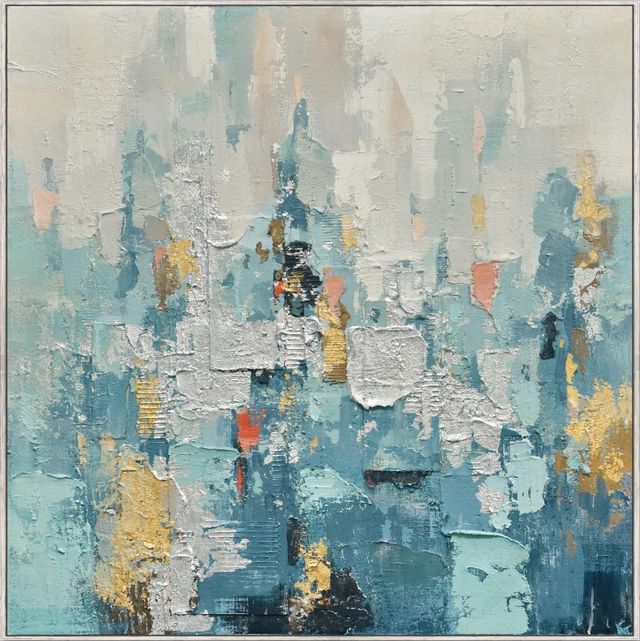 Classy Living Mesmerizing 50 Shades of Teal Wall Art-0