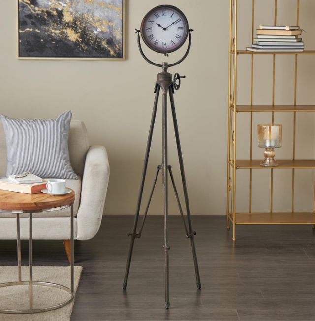 Deco Marche Black Tall Tripod Clock-3