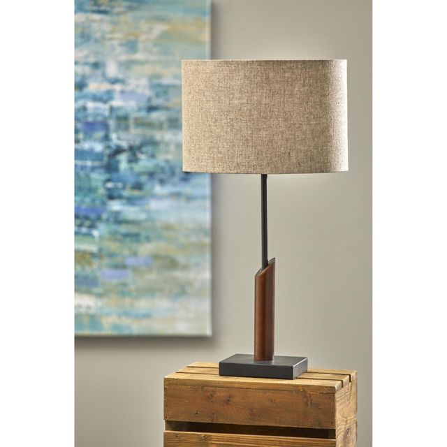 Adesso® Ethan Black and Walnut Table Lamp-1