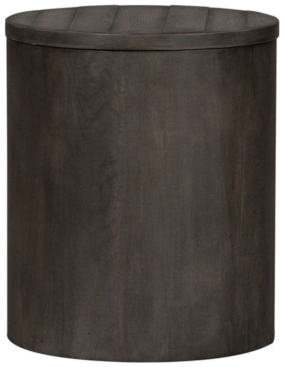 Liberty Furniture Modern Farmhouse Dusty Charcoal Drum End Table-0
