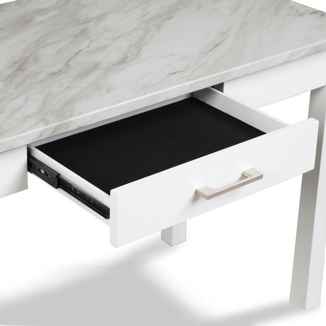 New Classic® Home Furnishings Celeste White Desk with Gray Mable Top-1