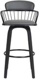 Armen Living Willow Gray/Black Swivel Counter Stool-1