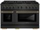 ZLINE Designer Collection Paramount 48" 6.7 Cu. Ft. Black Satin Stainless Steel Gas Range with 8 Burner DuoPro™ Cooktop and Dual Ovens with Black Matte and Champagne Bronze Accents-0