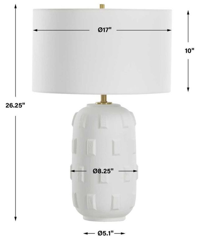 Uttermost® Emerie White Textured White Table Lamp-2