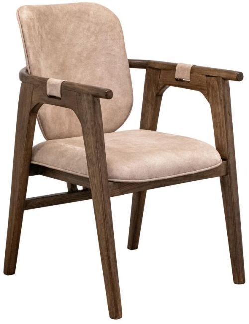 International Furniture Direct Silver Brown/Ivory Dining Arm Chair-0