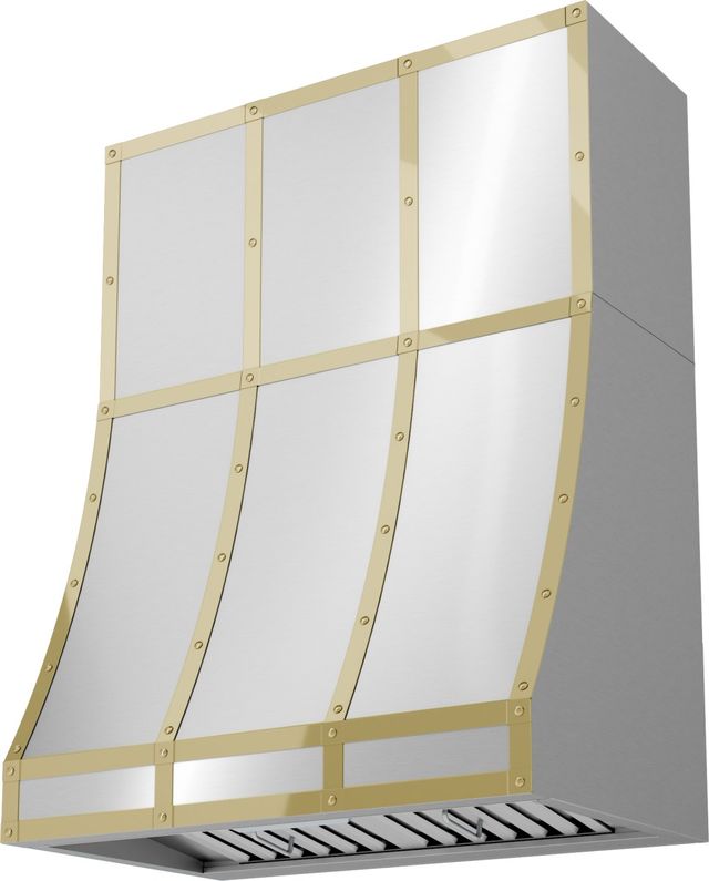 Zephyr Forte 36" x 18" Polished Gold Duct Cover Banding Kit-2