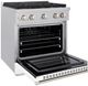 ZLINE 30" Satin Stainless Steel Pro Style Gas Range with White Matte Door-4