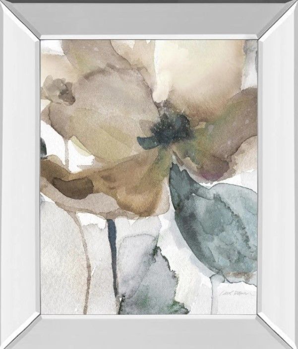 Classy Art Watercolor Poppy I by Carol Robinson Mirror Framed Wall Art-1