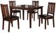 Mazin Furniture Mosely 5 Piece Dark Brown Cherry Dining Table Set-0