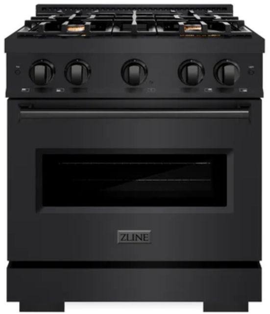 ZLINE Classic 30" Black Stainless Steel Pro Style Gas Range -0