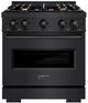 ZLINE Classic Series 30" Black Stainless Steel Pro Style Gas Range -0