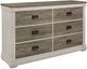 Mazin Furniture Arcadia White & Weathreed Gray Dresser-1