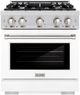 ZLINE Select 30" Stainless Steel Pro Style Gas Range with White Matte Door-0