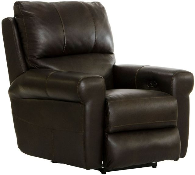 Catnapper® Torretta Chocolate Leather Power Lay Flat Recliner-0